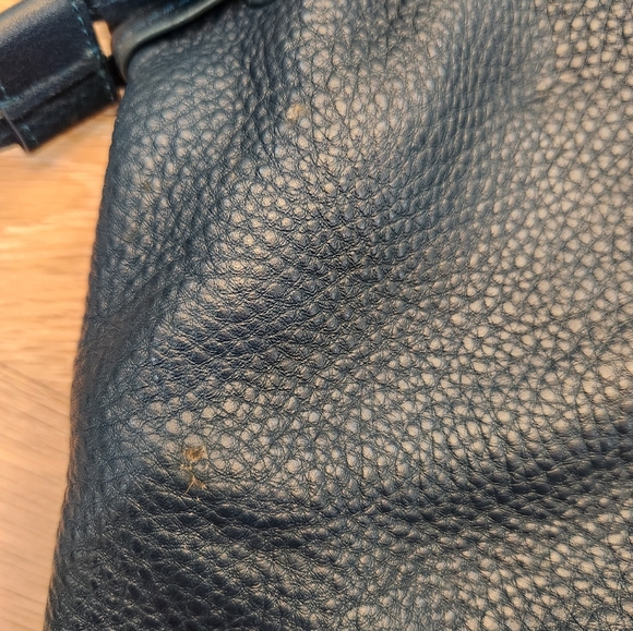 Tory Burch Marion Slouchy Tote Hudson Bay/ Navy Pebbled Leather - Picture 4 of 14